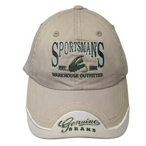 Sportsmans Warehouse Baseball Cap Beige Green Fitted OS Fishing Hat Embroidered